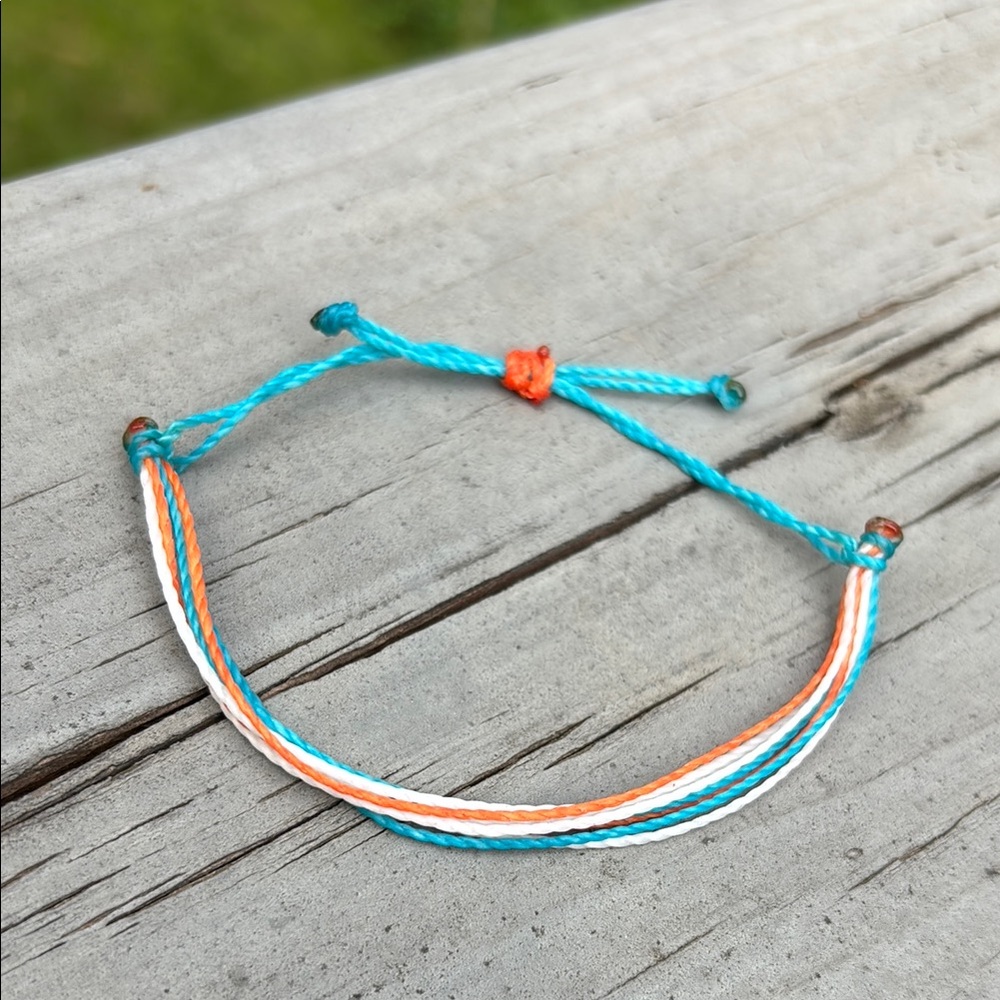 Adjustable Friendship Waxed Cord Waterproof Summer Bracelet in “Miami Sports”